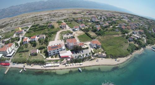 an aerial view of an island in the water at Pension Augustino in Ražanac
