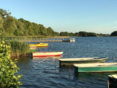 a group of boats sitting in the water at Useriner Ferienhaus in Userin