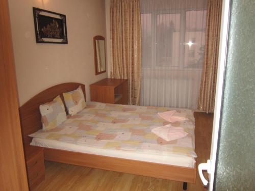 a bedroom with a bed in a room with a window at Germanea Hotel in Sapareva Banya