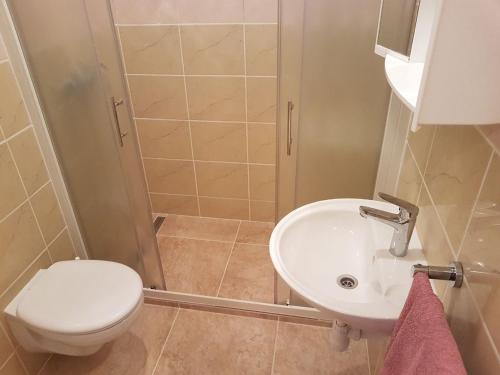 y baño con aseo y lavamanos. en Apartment Viki, en Zadar