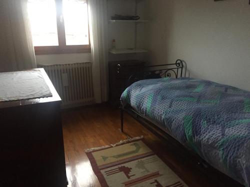 sypialnia z łóżkiem, oknem i dywanem w obiekcie nel cuore di Venezia w Wenecji