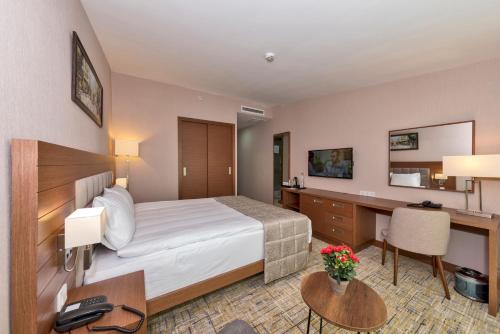 Televisyen dan/atau pusat hiburan di Land Park Hotel