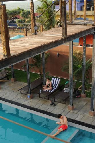Bazén v ubytování Saprin Beach Resort nebo v jeho okolí