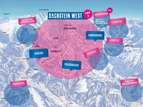 a map of the british west with mountains at Apartments Fasl in Gosau