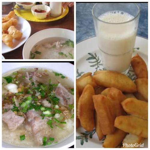 trois images différentes d'aliments et un verre de lait dans l'établissement Brookhouse & Glamping, à Ban Khanong Phra Klang (1)