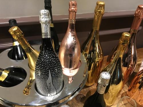 a group of bottles of wine on a table at Heywood Spa Hotel in Tenby