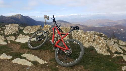 a bike parked on top of a mountain at Casa vacanze Cristina in Imperia