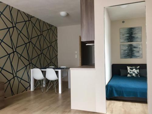 Posezení v ubytování Modrý Apartmán