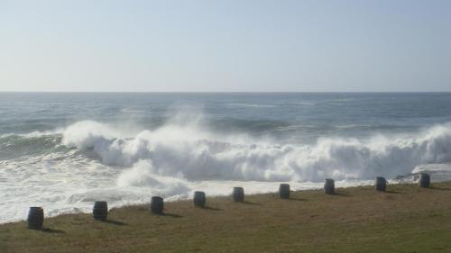 a large wave in the ocean on a beach at Carter House Inns in Eureka