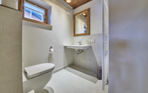 a bathroom with a toilet and a sink at Chalet Guter Hirte in Saalbach Hinterglemm