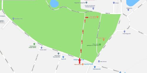 a map of the approximate location of the crash site at Villa Hotel in Debrecen