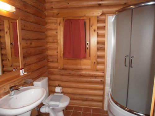 Koupelna v ubytování Stivakti Chalet
