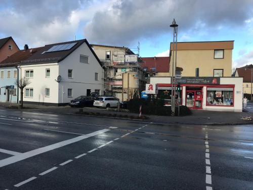 an empty street in a town with buildings at Wendlers Ferienwohnungen #1 #4 #5 #6 in Behringersdorf