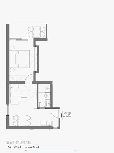 a floor plan of a house at Apartments House Filipović in Makarska