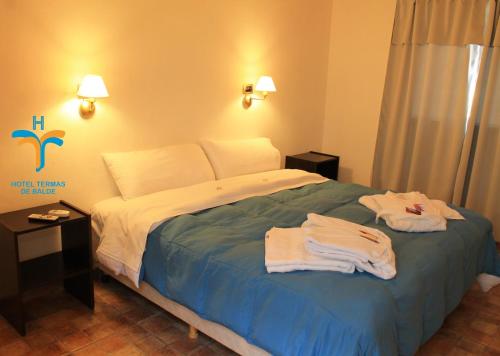 Una cama o camas en una habitación de Hotel Termas de Balde