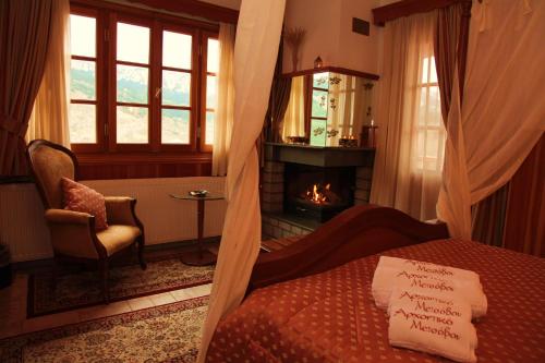 Posezení v ubytování Archontiko Metsovou Luxury Boutique Hotel