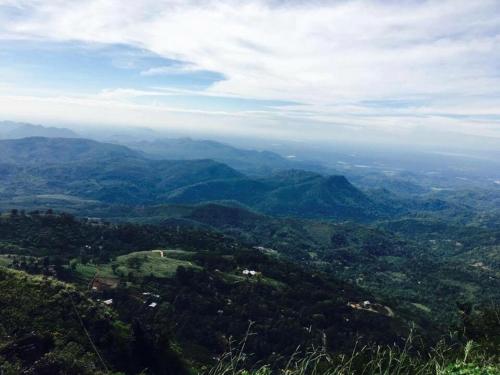 a view of a valley with mountains in the distance at Farah Guest Inn in Haputale