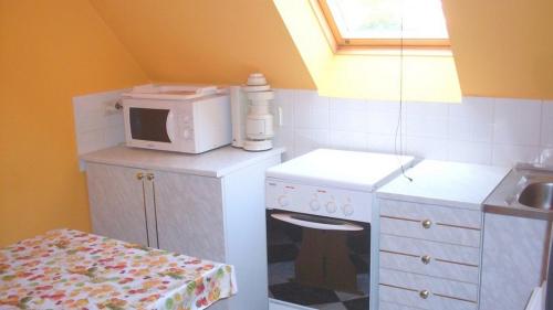 Kuchyň nebo kuchyňský kout v ubytování Lala Apartmanok