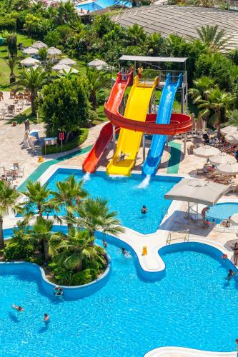 an aerial view of a water slide at a resort at Melas Lara Hotel in Lara