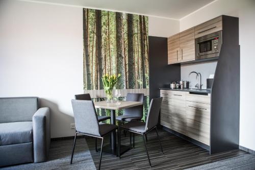 Kuchyň nebo kuchyňský kout v ubytování Hotel Mazurek