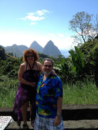 a man and woman standing on top of a mountain at Tovey Lodge in Hassocks