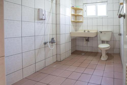 a bathroom with a toilet and a sink at Happy Holiday Xiaoliuqiu in Xiaoliuqiu