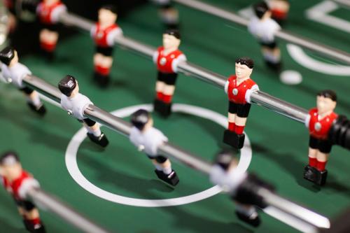 a group of lego men playing a soccer game at Apartamenty Bystra in Bystra