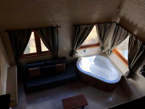 CABAÑAS SAN MATEO en mazamitlaにあるベッド