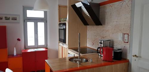 Kuchyň nebo kuchyňský kout v ubytování Ferienwohnung mit Traumbad
