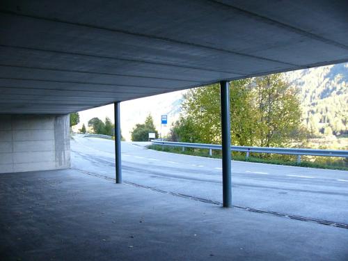 an empty parking garage with a highway at Hotel Kranebitt in Val di Vizze