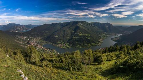 an aerial view of a valley in the mountains at CASA VACANZA Residence Lago di Endine in Monasterolo del Castello