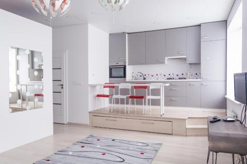 Køkken eller tekøkken på Sandra apartamentai