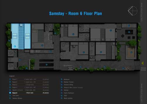 a plan of a floor plan of a building at Samstay in Tuy Hoa