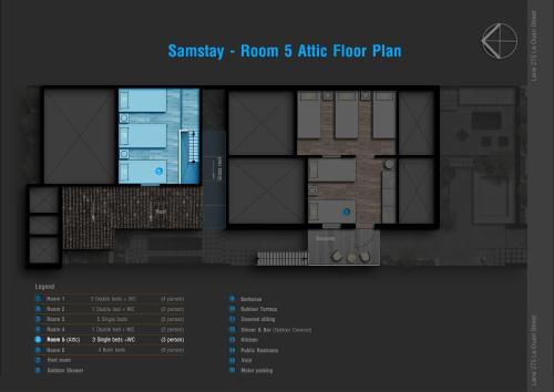 a rendering of a floor plan of a house at Samstay in Tuy Hoa
