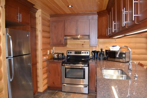 Selenia Lodge- Résidences et Chalets dans les Laurentidesにあるキッチンまたは簡易キッチン