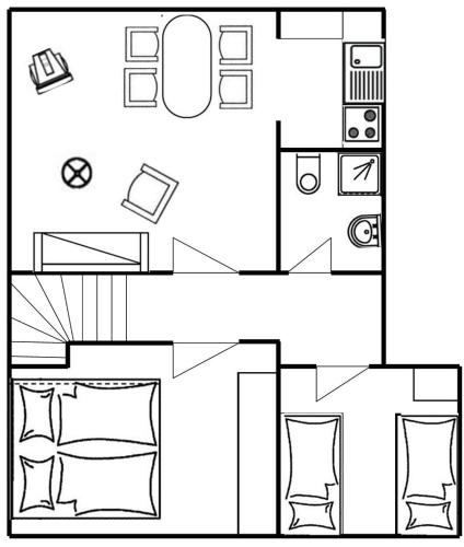 Půdorys ubytování Ferienwohnung Katrin Spindler