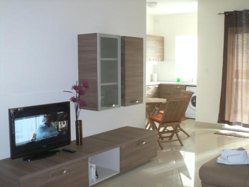 Een TV en/of entertainmentcenter bij Garden View Apartment
