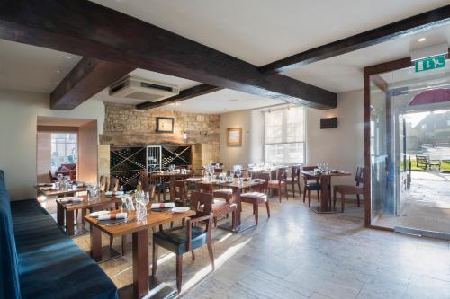 A restaurant or other place to eat at Russell's 