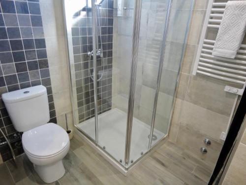 un bagno con wc e doccia di Tarik Moments Apartment a Portimão