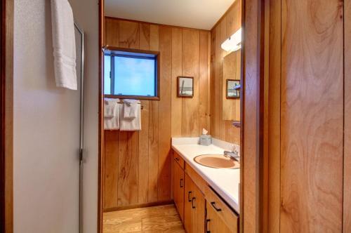 a bathroom with a sink and a mirror at 17A Longview in Wawona