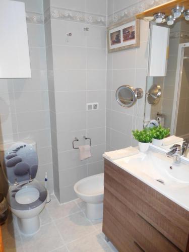 a bathroom with a toilet and a sink at Las Dunas Apartment in Albir