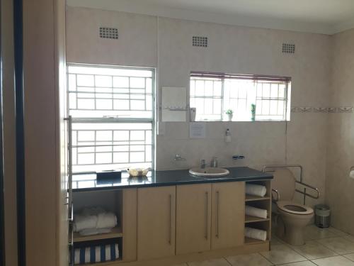 a bathroom with a sink and a toilet at Fahms in Letlhakane