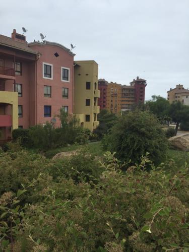 a group of buildings and bushes in a city at Ilimay in Las Cruces