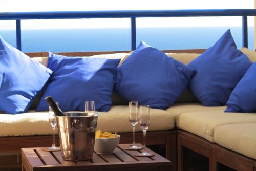 Ein Sitzbereich in der Unterkunft Penthouse "Art4you"
