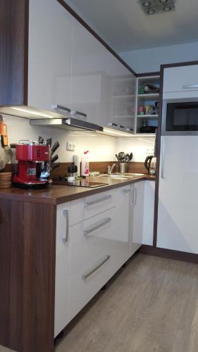 Dapur atau dapur kecil di Apartmány Rysí skála