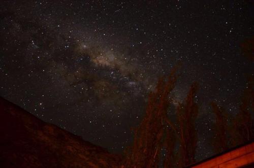 a starry night with the milky way in the sky at Hotel Faro del Valle in Pisco Elqui
