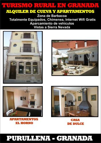 a collage of four pictures of a building at Apartamentos Horno y Casa De Dulce in Purullena