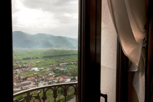 a view of a city from a window at Hotel Villa Torre Antica in Atena Lucana