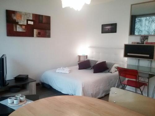 Postel nebo postele na pokoji v ubytování Le Studio Victoria I -Mon Desert Village -24m2