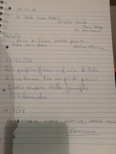 a piece of paper with handwriting on it at Roma Gianicolense in Rome